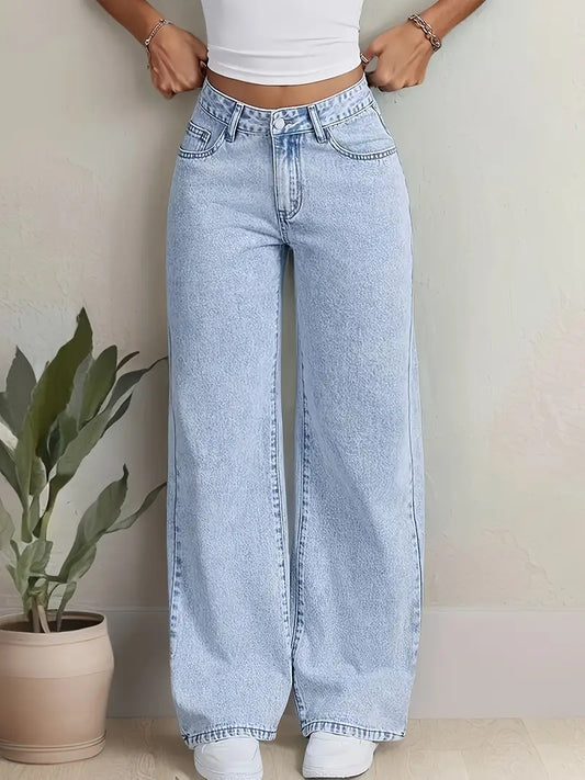 High-Waisted Wide-Leg Jeans