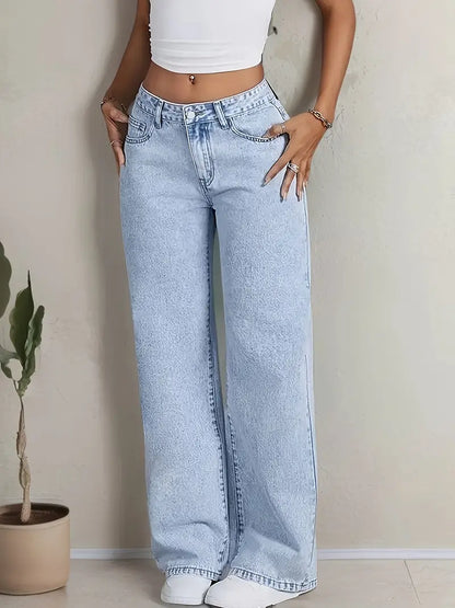 High-Waisted Wide-Leg Jeans