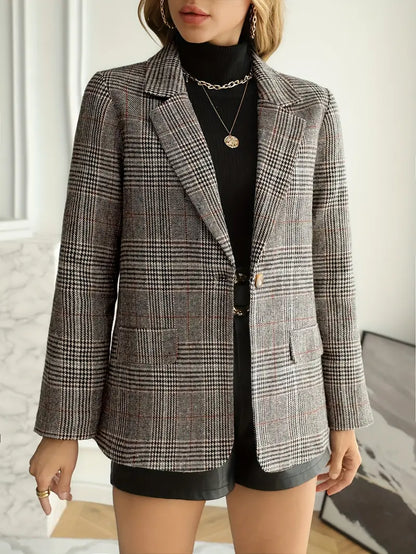 Women's Checked Elegant Blazer